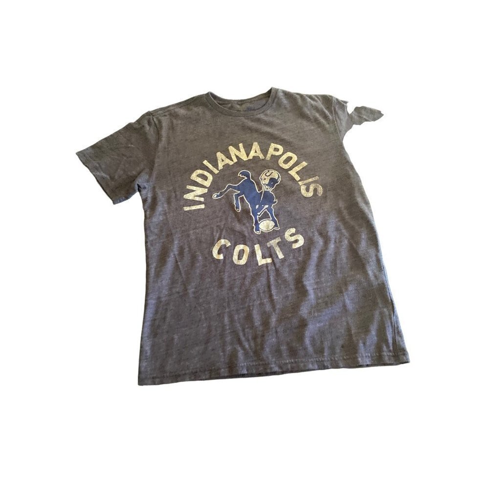 Indianapolis Colts Football Retro Gray Graphic T‎ Shirt Size Small